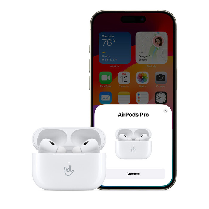 Apple AirPods Pro (2nd generation) with MagSafe Charging Case (USB‑C) In-ear Bluetooth Handsfree Ακουστικά με Αντοχή στον Ιδρώτα και Θήκη Φόρτισης Λευκά