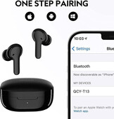 QCY T13 In-ear Bluetooth Handsfree Ακουστικά με Αντοχή στον Ιδρώτα και Θήκη Φόρτισης