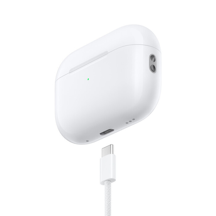 Apple AirPods Pro (2nd generation) with MagSafe Charging Case (USB‑C) In-ear Bluetooth Handsfree Ακουστικά με Αντοχή στον Ιδρώτα και Θήκη Φόρτισης Λευκά