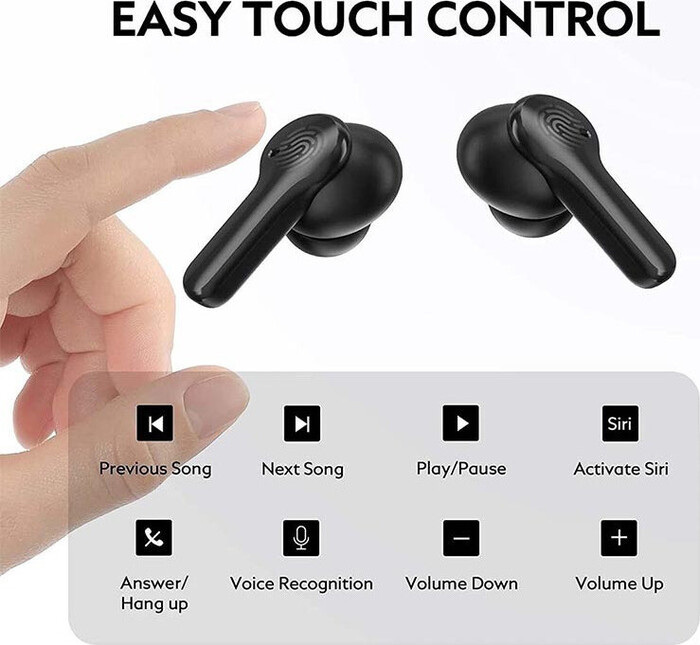QCY T13 In-ear Bluetooth Handsfree Ακουστικά με Αντοχή στον Ιδρώτα και Θήκη Φόρτισης